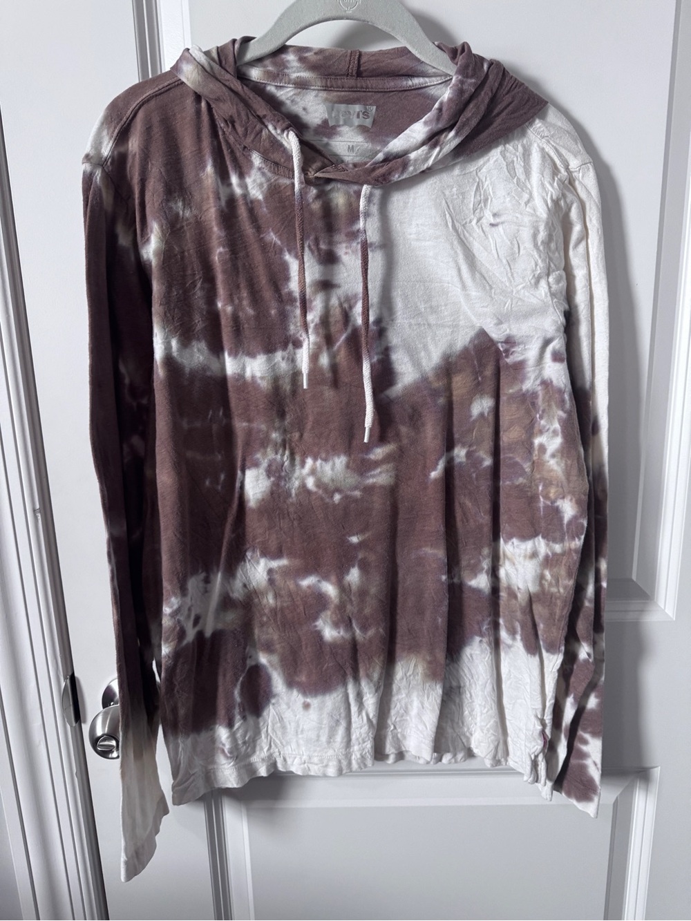 NWOT-Levi's Women’s Tie-Dye Zip Hoodie - Brown & White- Medium